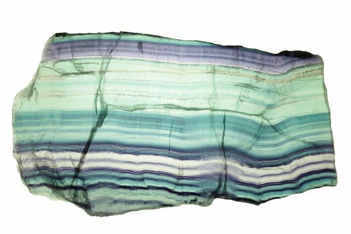 Colorful, Polished Rainbow Fluorite Slab #264662
